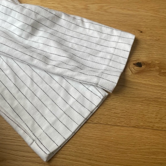 MANGO White & Black Regular Fit Striped Trousers - M - Picture 10 of 16